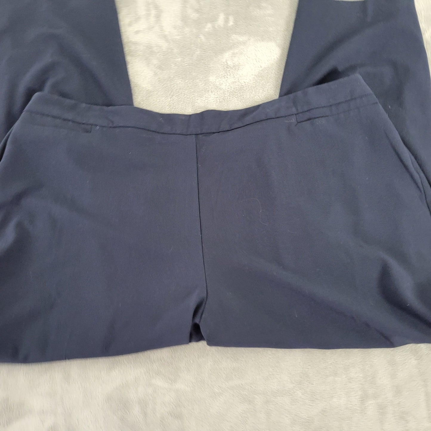 Catherines Women's 3XWP Blue Dress Pants Petite Plus Elastic Waist BLU255E
