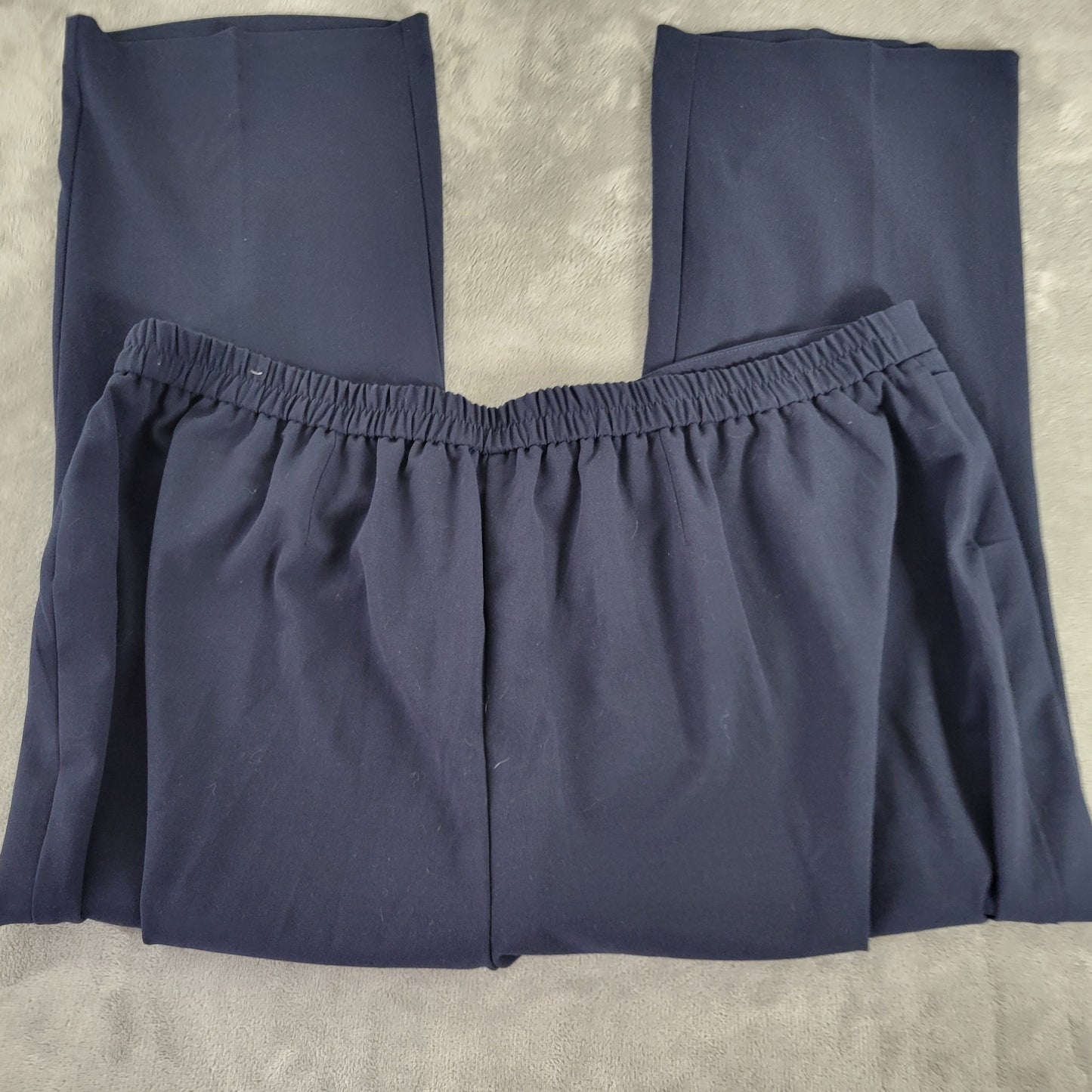 Catherines Women's 3XWP Blue Dress Pants Petite Plus Elastic Waist BLU255E
