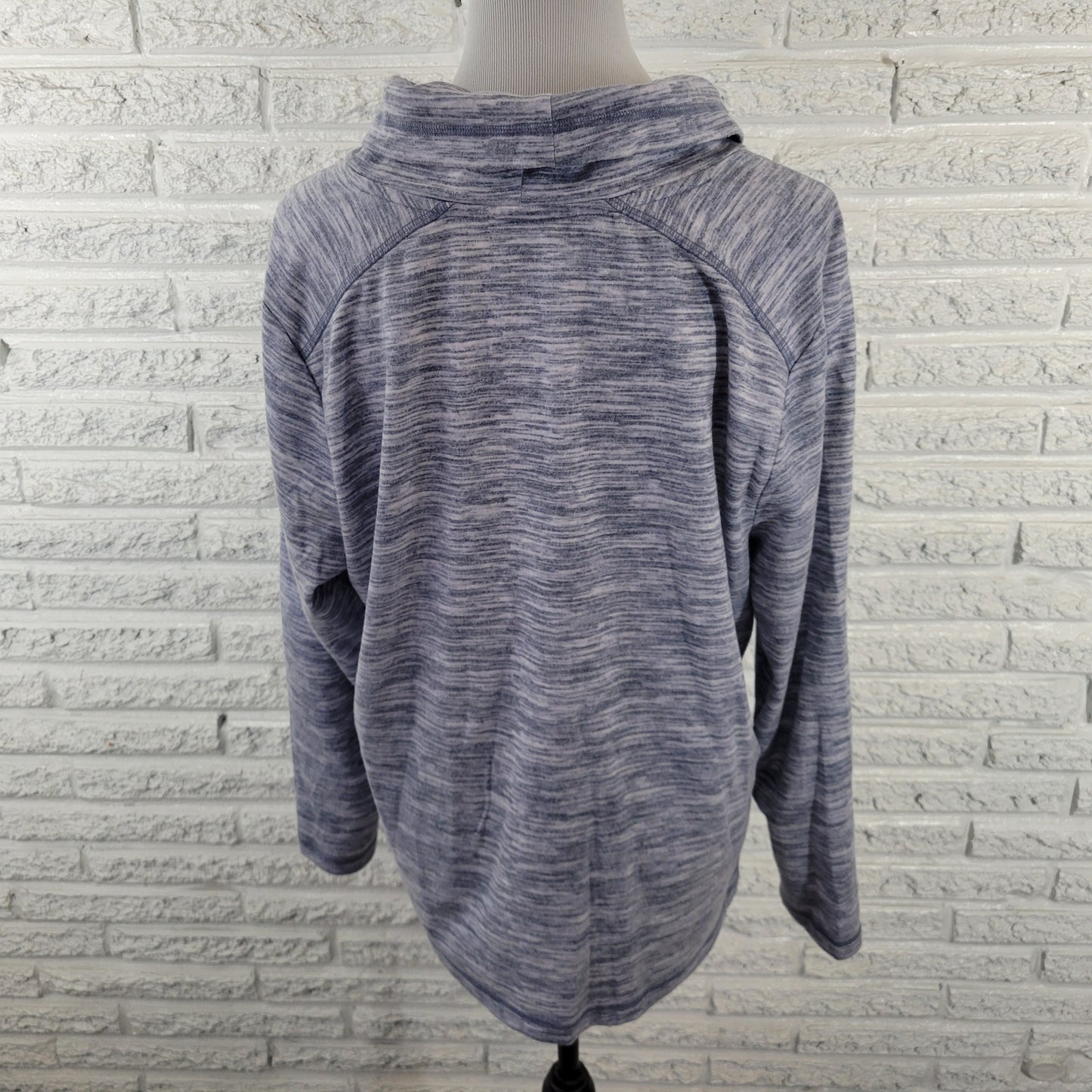 Karen Scott Sport Women’s XL Top Blue Heather Turtleneck Long Sleeve BLU254E