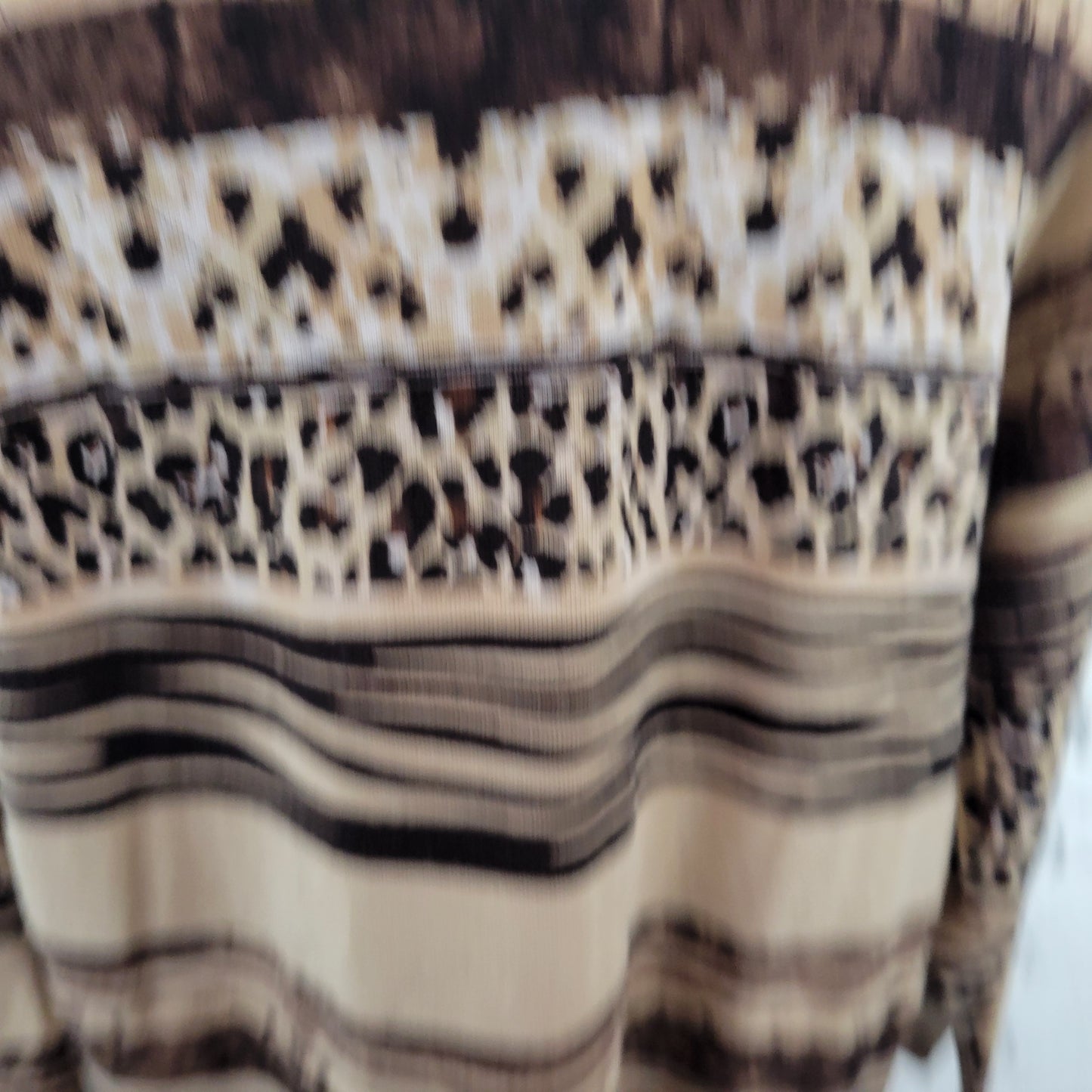 Allison Daley Women’s Plus Size XL Top Brown Animal Print Studded ANI48E