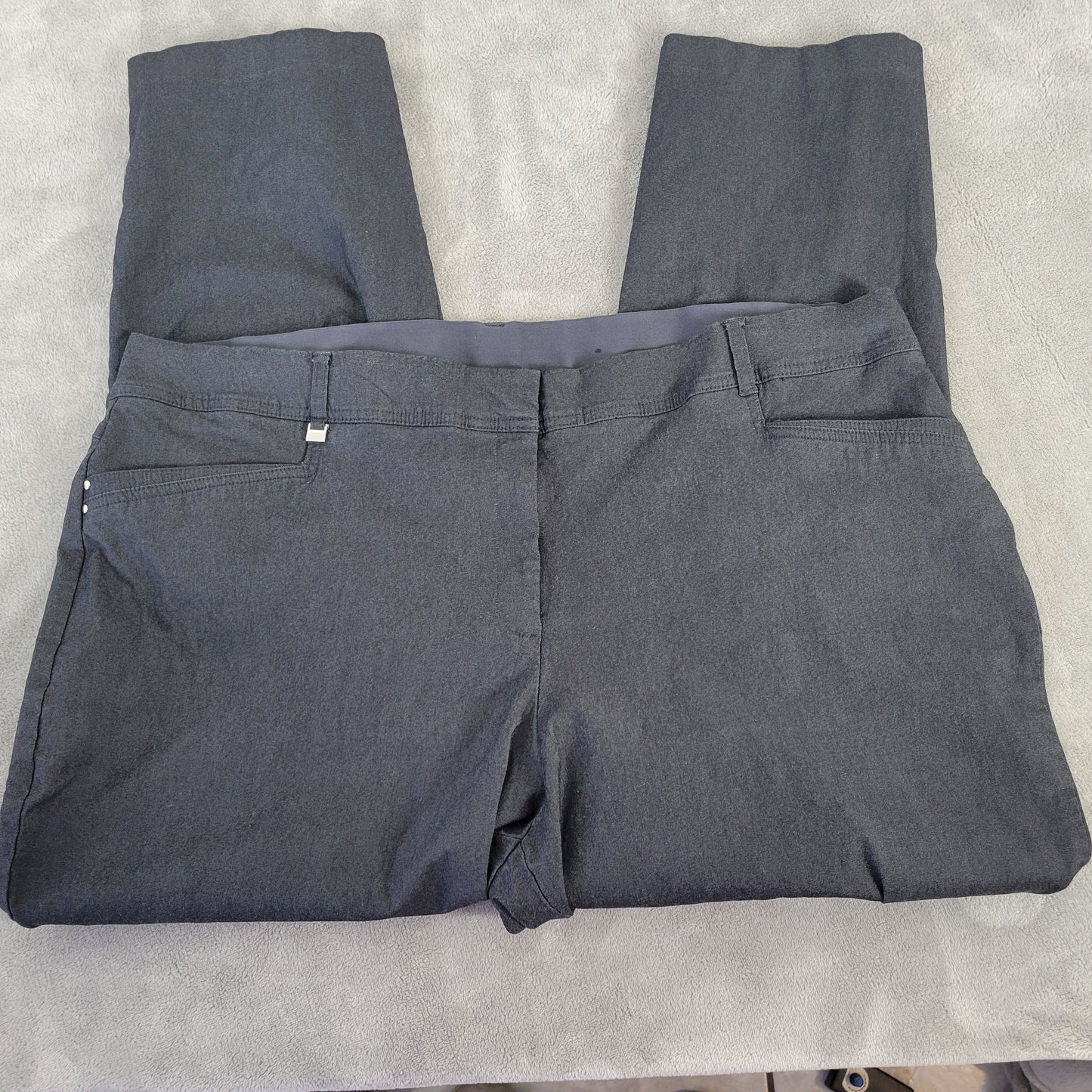 JM Collection 24W Plus Size Black Dress Pants Elastic Waist Stretchy SL52E