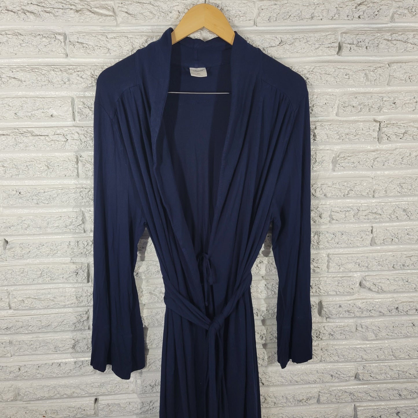 Soma Women XXL Robe Blue Long Sleeve Belted Sash Pockets Rayon Spandex SWE192E