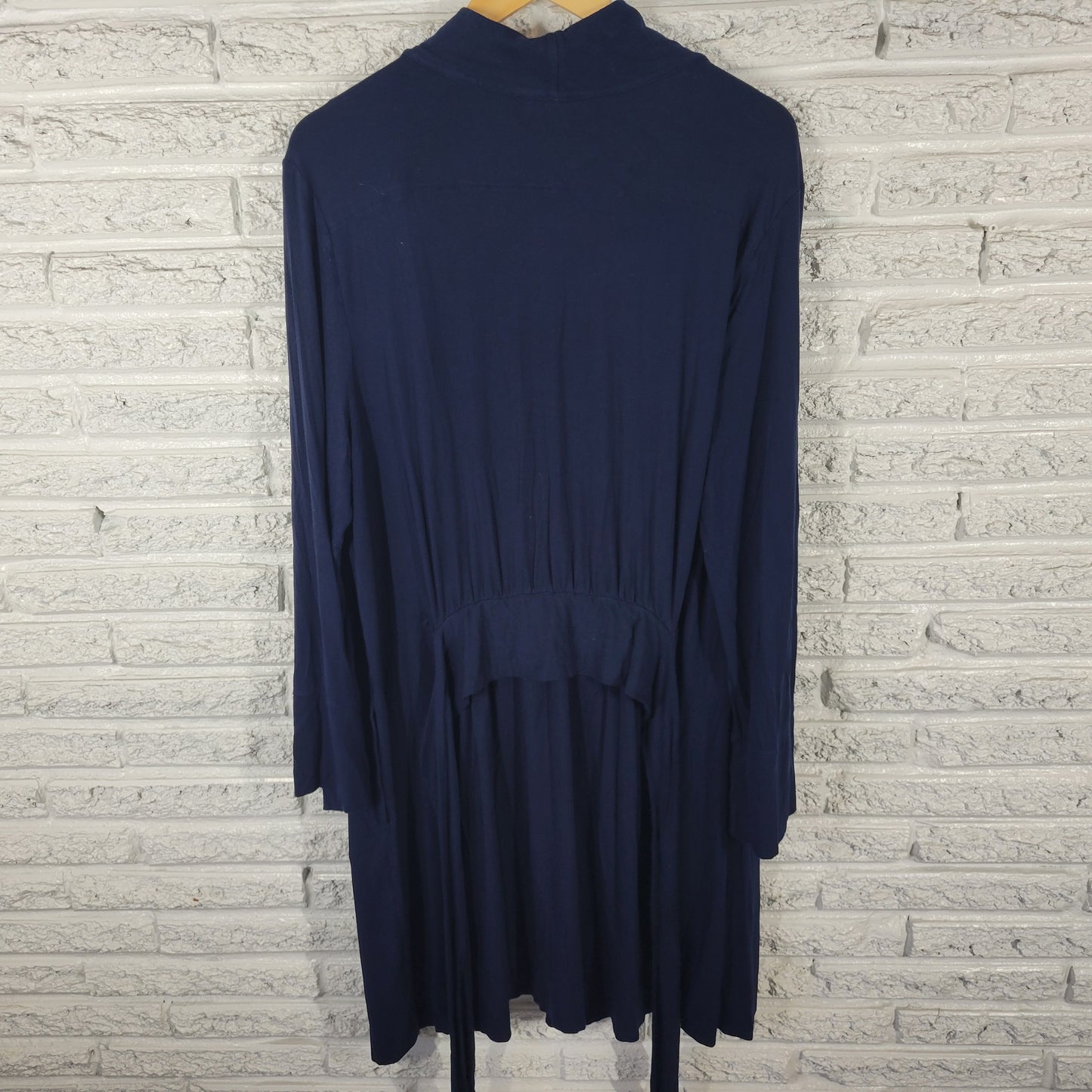 Soma Women XXL Robe Blue Long Sleeve Belted Sash Pockets Rayon Spandex SWE192E
