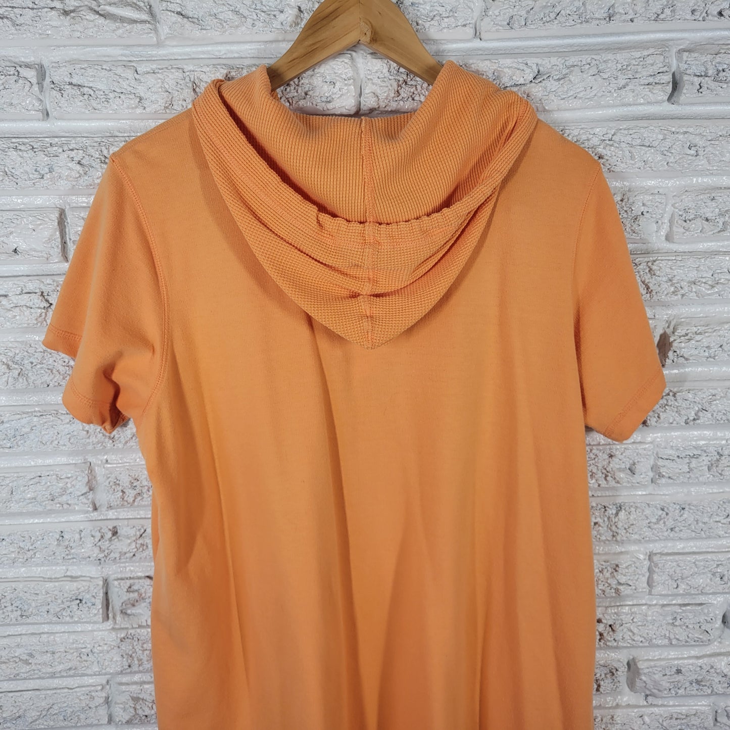 Amanda Stewart Women 1X Dress Swim Coverup Orange Knit Hoodie 1/4 Zip ORA36E