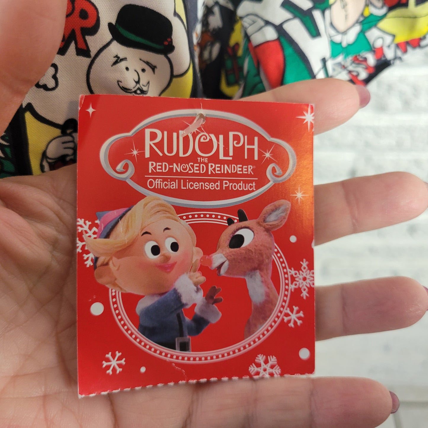 Rudolph Red Nosed Reindeer Christmas Scrub Top XL Unisex Cotton NOV90E
