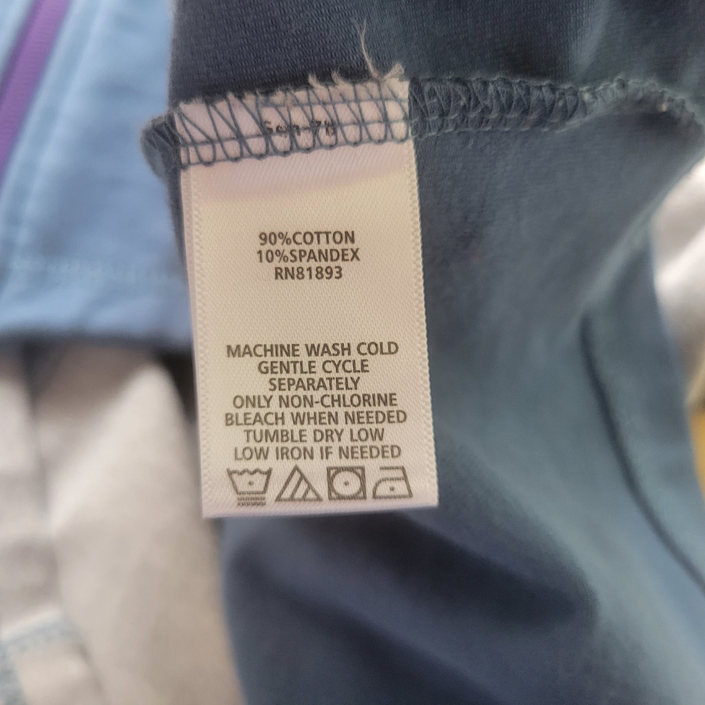 Denim & Co Active Womens Jacket Blue Gray Plus Full Zip Cotton Blend SWE29E