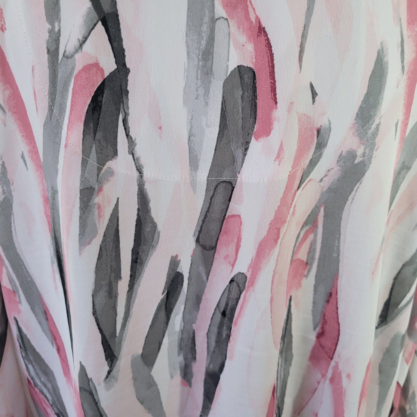 Allison Daley Women's Top 1X Pink Gray Watercolor 3/4 Sleeve V-Neck WAT96E