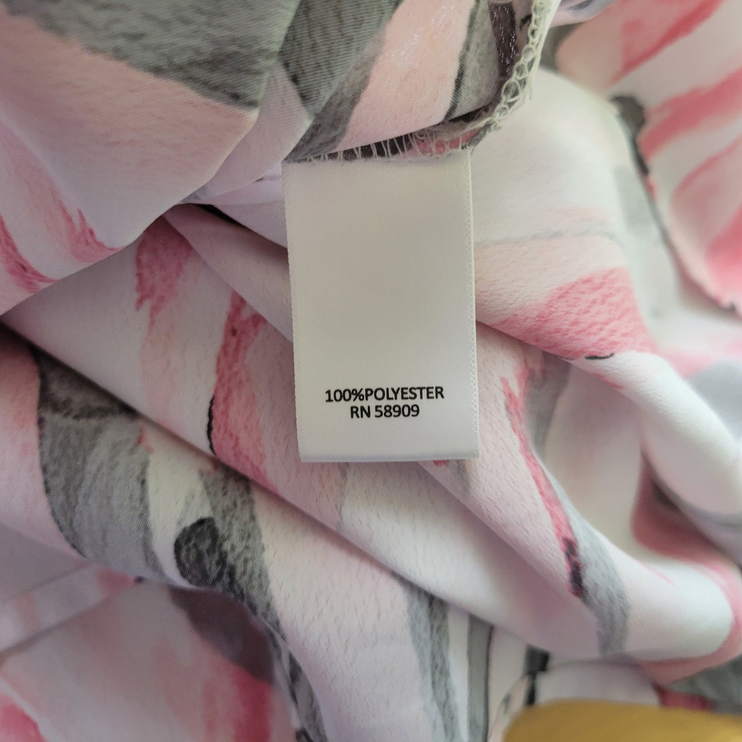 Allison Daley Women's Top 1X Pink Gray Watercolor 3/4 Sleeve V-Neck WAT96E