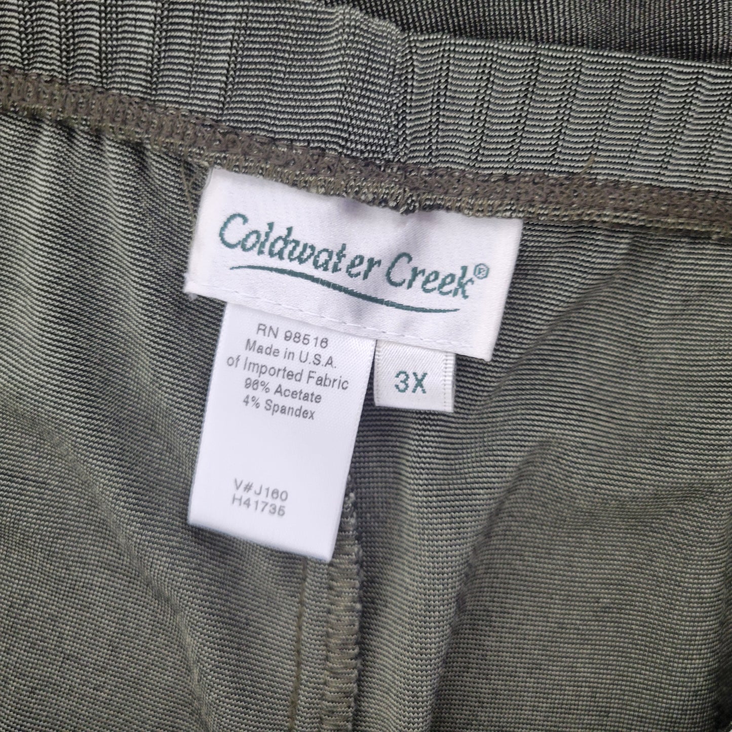Coldwater Creek Women's Pants 3X Green Travel Knit Plus Size GRE63E