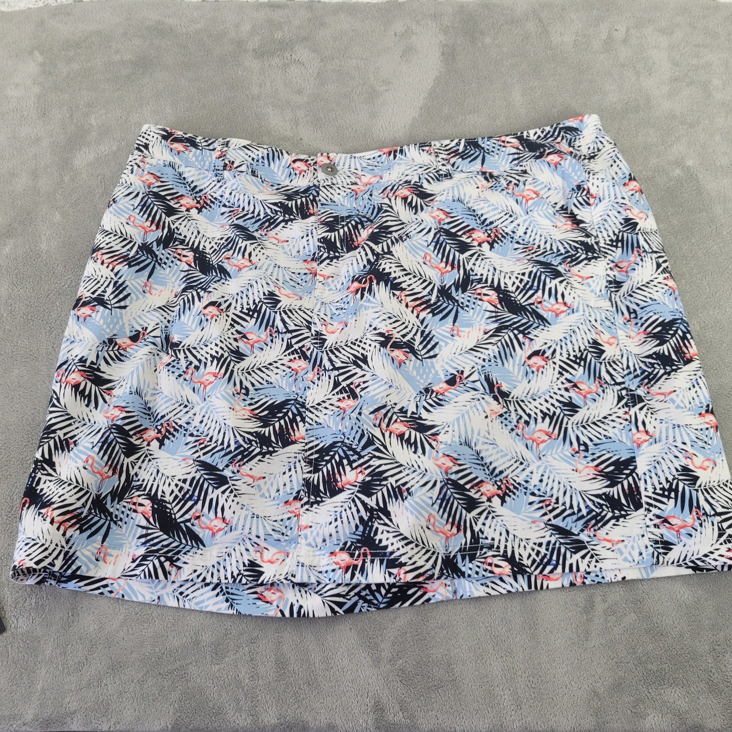 CJ Banks Women's Skort 24W Flamingo Floral Black Blue Plus FLO15XE