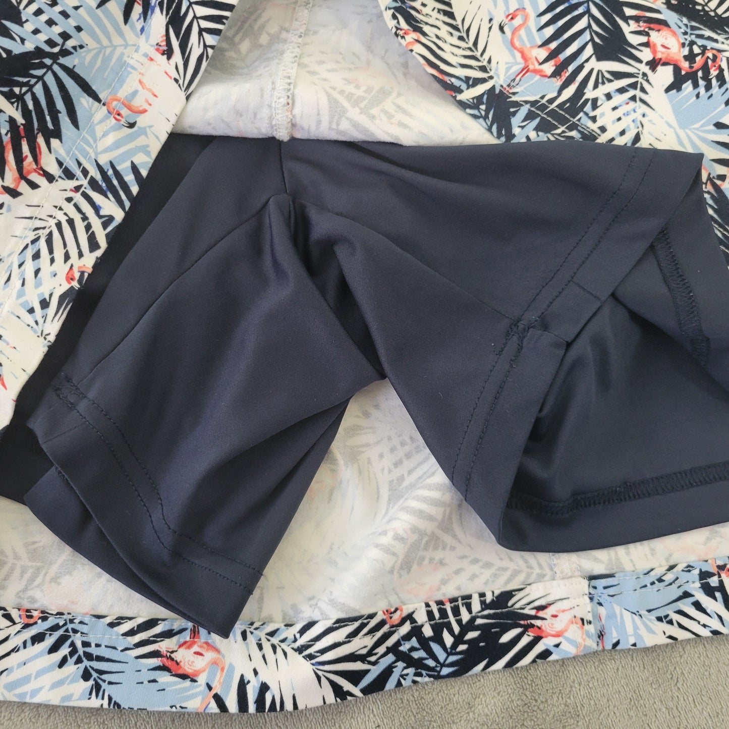 CJ Banks Women's Skort 24W Flamingo Floral Black Blue Plus FLO15XE