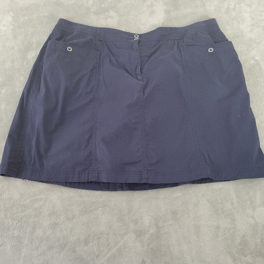 Karen Scott Women's Skort Size 24W Blue Cotton Blend Mini Skirt Plus BLU264E