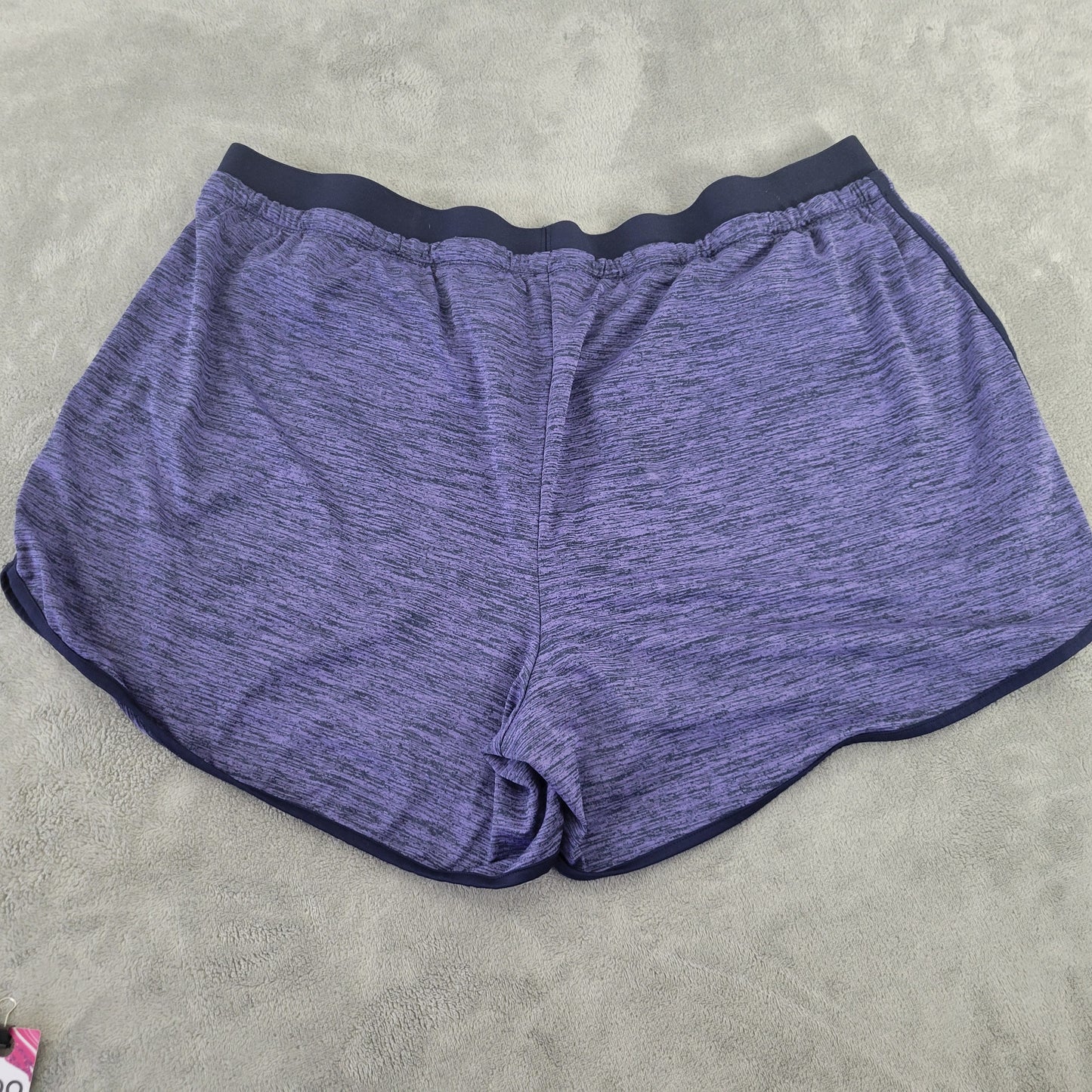 Tek Gear DryTek Womens Shorts 2X Blue Heather Plus Stretch Drawstring BLU259E
