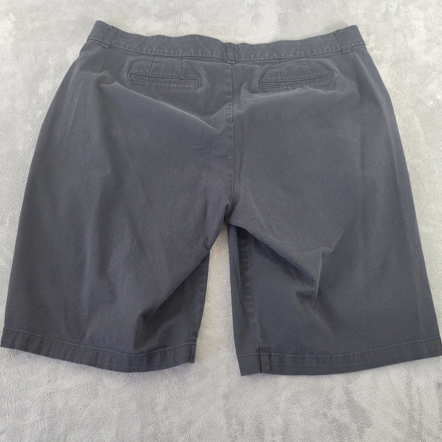 JM Collection Women's Shorts 18W Black Denim Bermuda Elastic Waist SHO9E