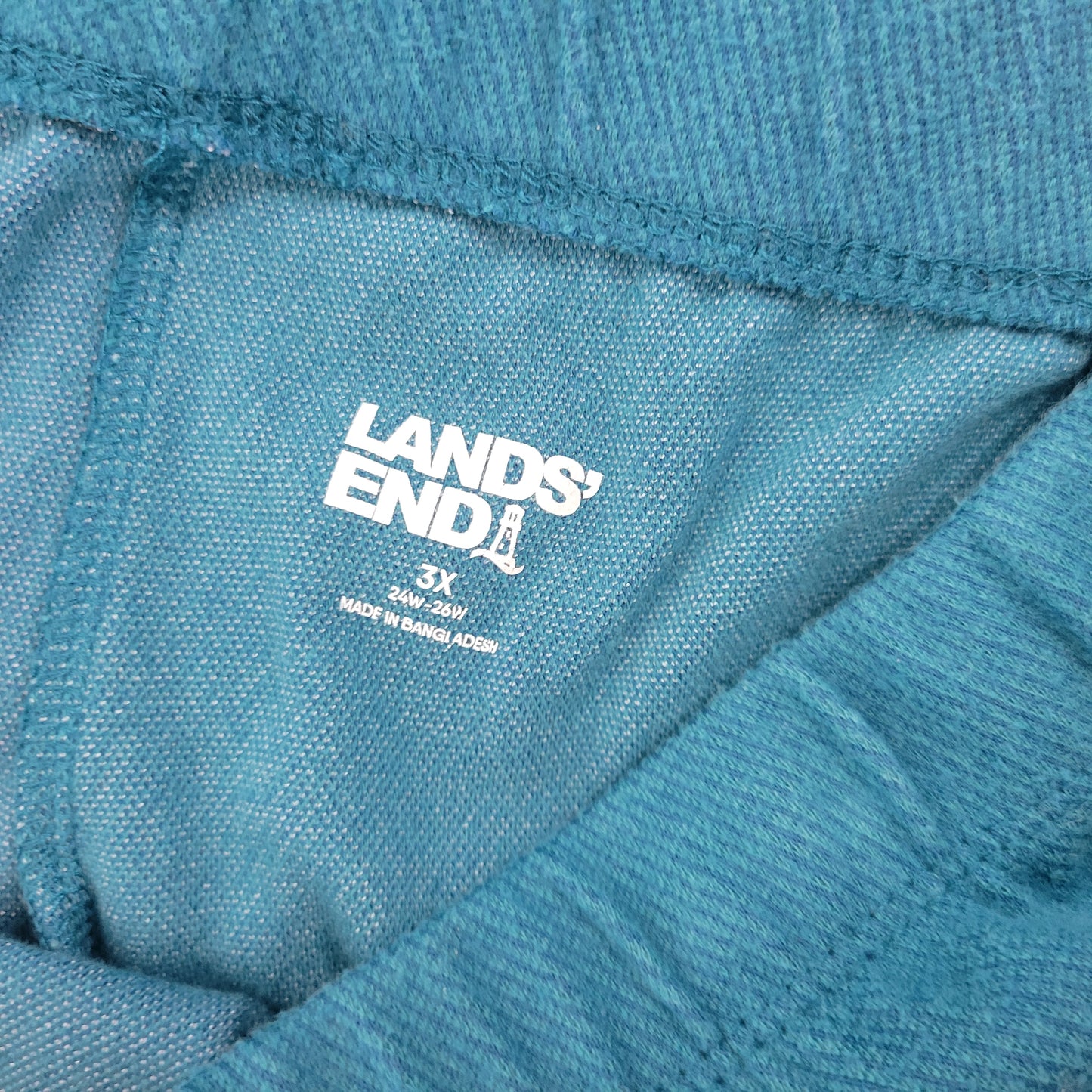 Lands' End Women's Jogger Pants 3X Blue Cotton Blend Pull On BLU184E