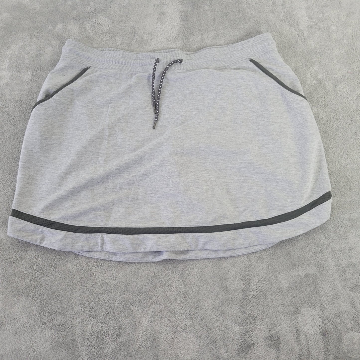 St. John's Bay Skort Womens XL Gray Stretch Elastic Drawstring Pockets GRA98E