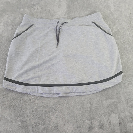 St. John's Bay Skort Womens XL Gray Stretch Elastic Drawstring Pockets GRA98E