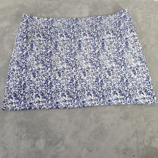 Westport Women's 3X Skort Blue White Floral Plus Size Travel FLO15E