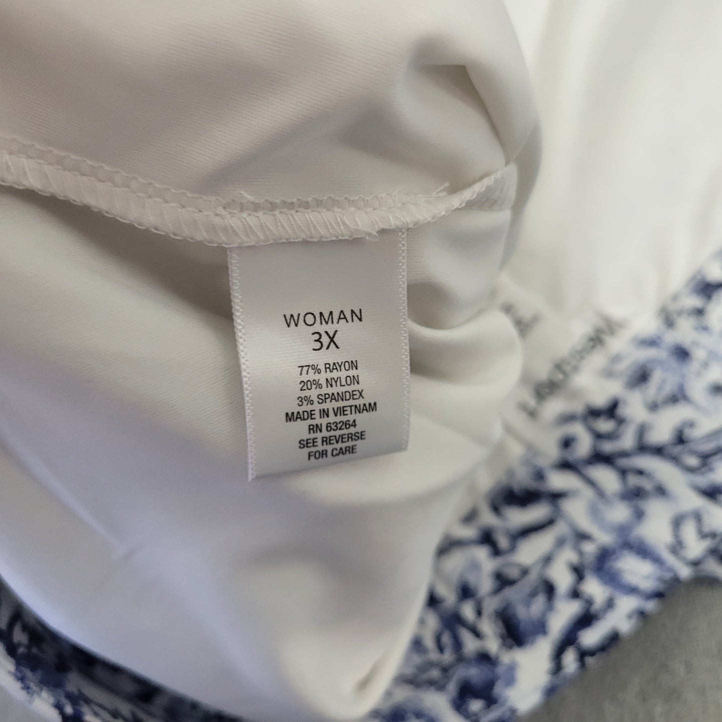 Westport Women's 3X Skort Blue White Floral Plus Size Travel FLO15E