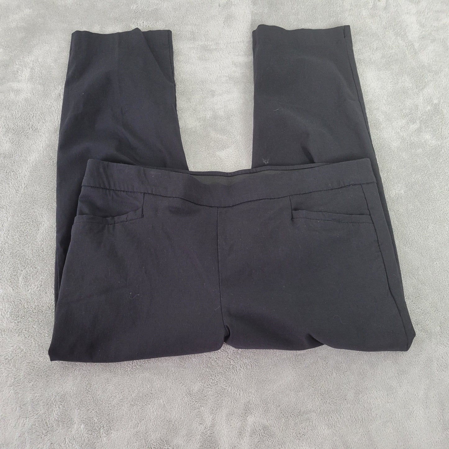Avenue Womens 18 Capri Pants Black Pull On Straight Leg Elastic Waist BLA53E