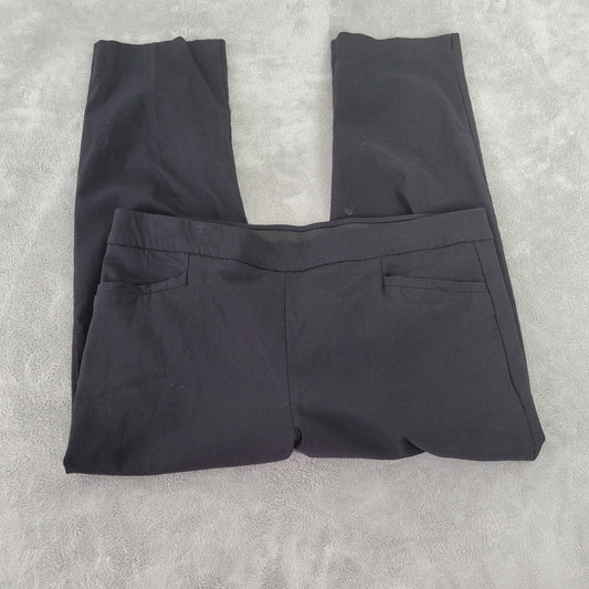 Avenue Womens 18 Capri Pants Black Pull On Straight Leg Elastic Waist BLA53E