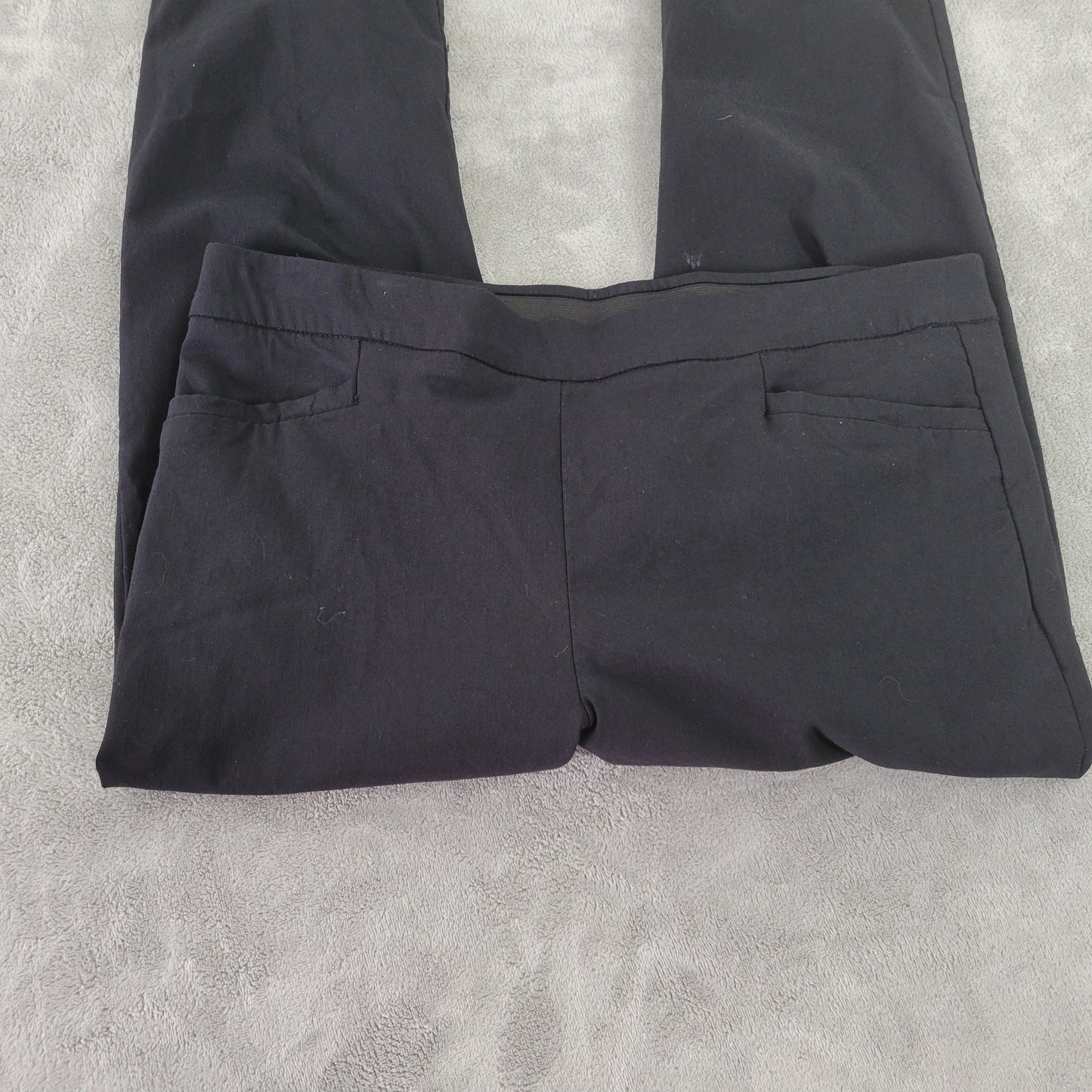 Avenue Womens 18 Capri Pants Black Pull On Straight Leg Elastic Waist BLA53E
