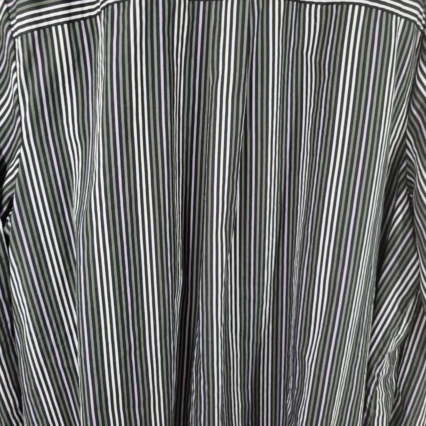 Roamans 26W Purple Green Black Striped Button Up Shirt Womens Plus STR213XE