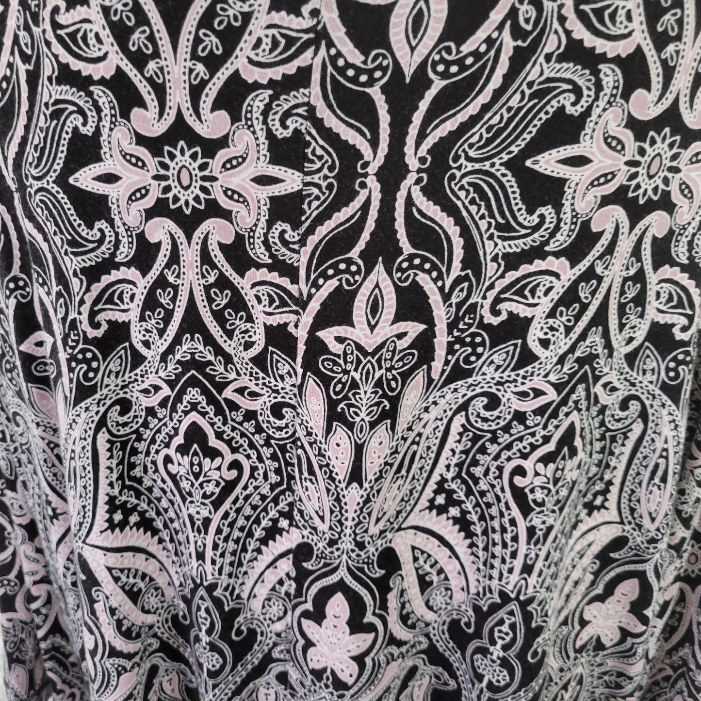 Jones New York 1X Black White Paisley Tunic Womens Plus 3/4 Sleeve PAI51XE