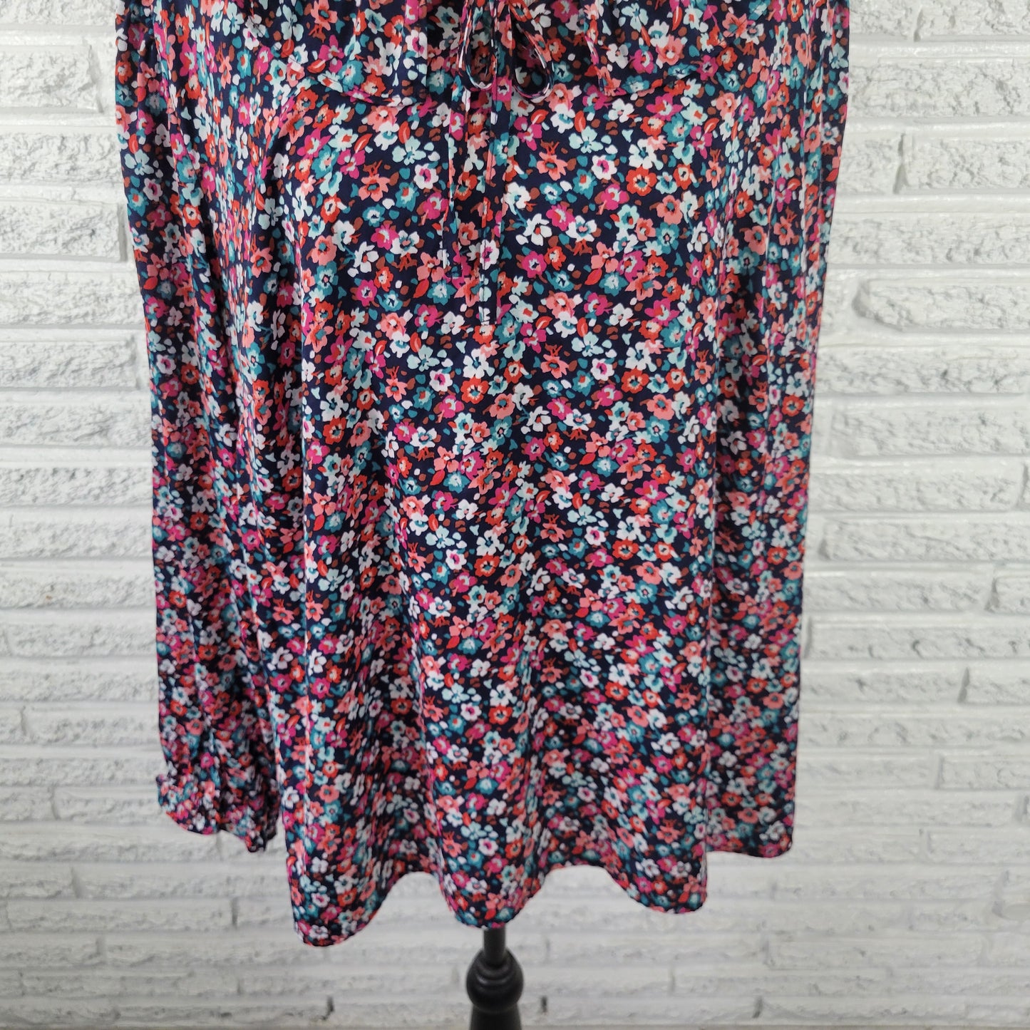 Croft & Barrow 2X Floral Ruffle Sleeve Top Womens Plus Keyhole Neck FLO29XE