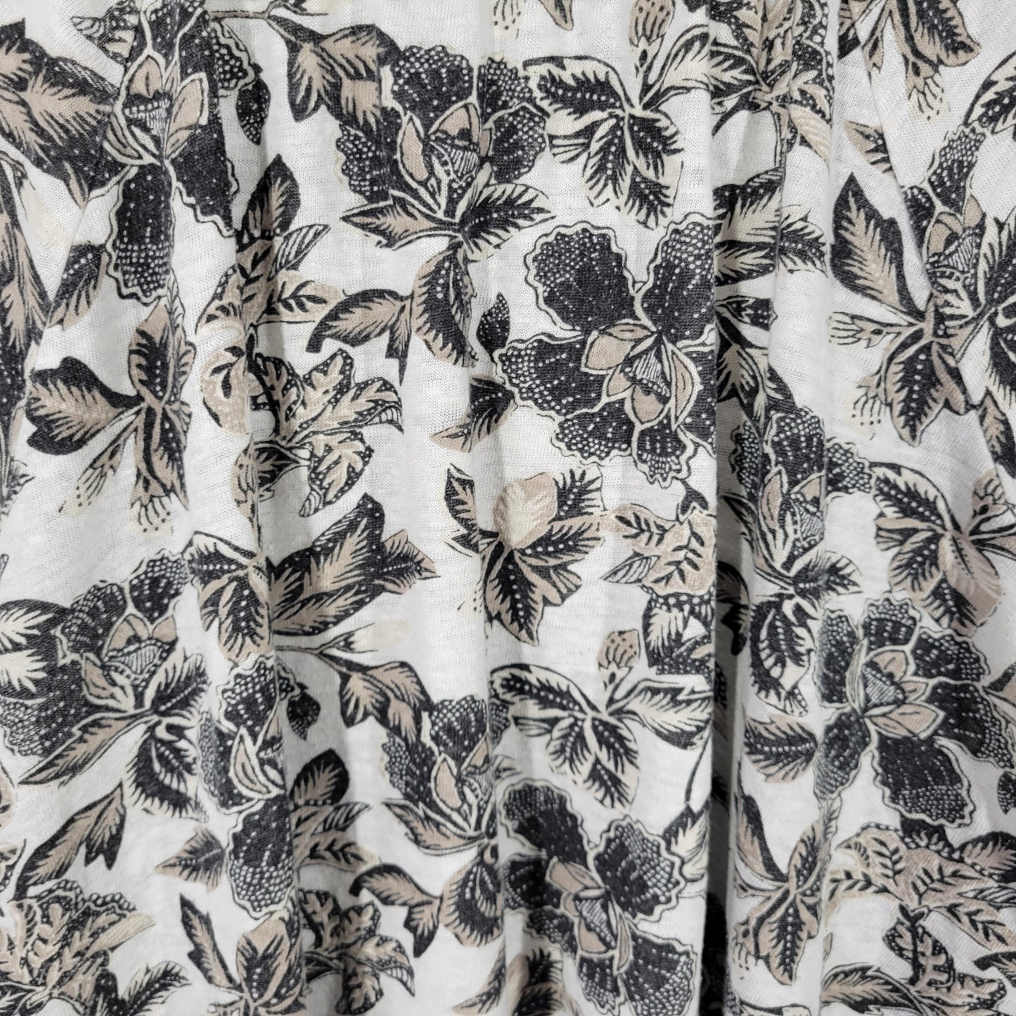 Old Navy Women's 2X Floral Sleeveless Top Black Tan Keyhole Knit FLO66E