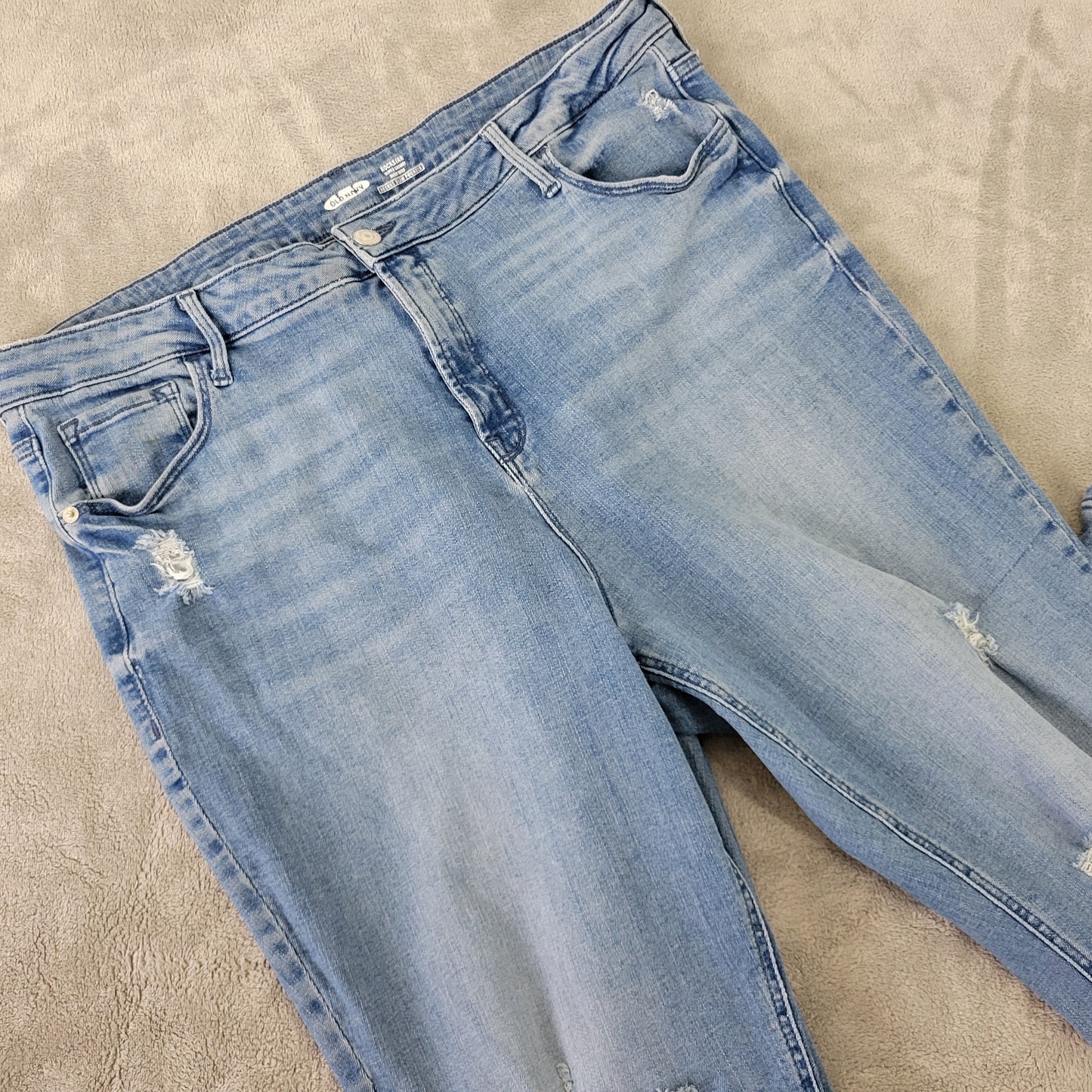 Old Navy Rockstar Women's Jeans Size 18 Blue Super Skinny Distressed SKI12E