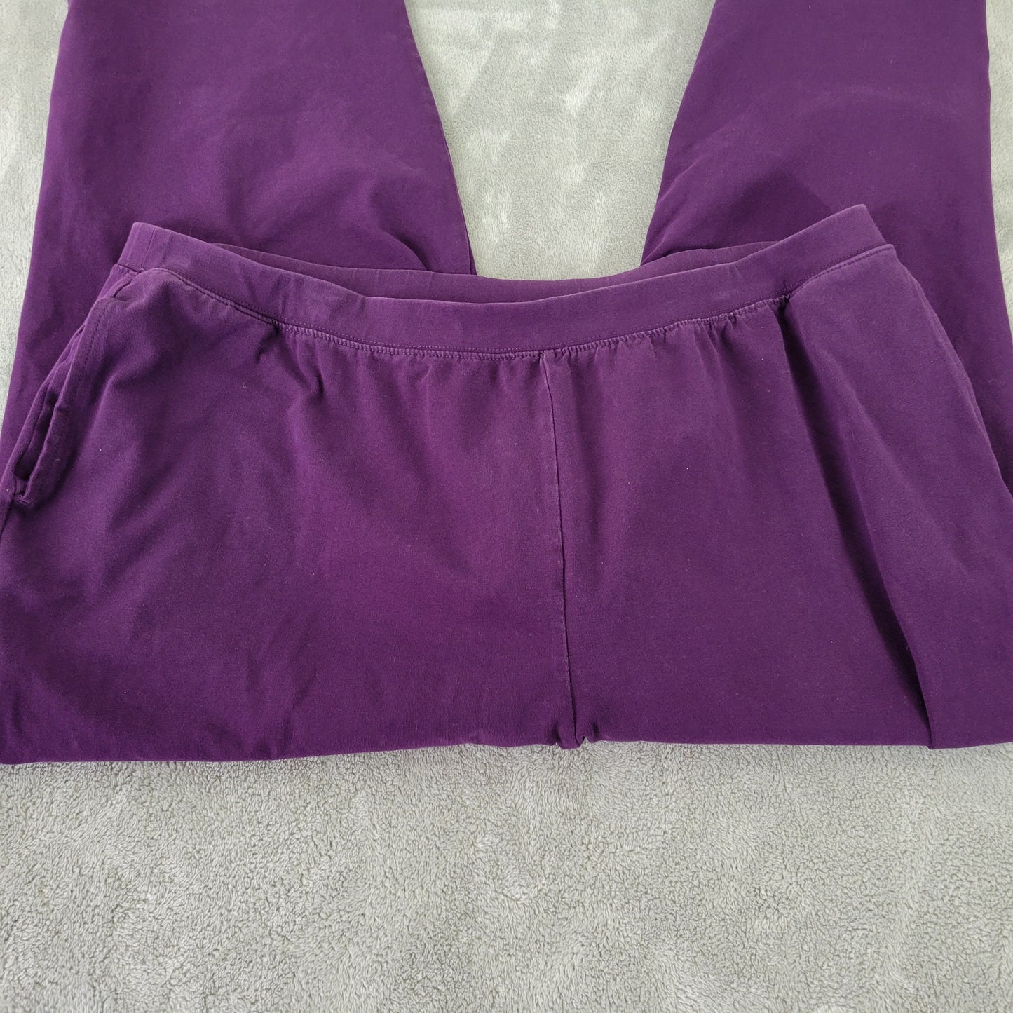 Catherines Suprema Purple Capri Pants 1X Lace-Up Leg Stretch PUR25E