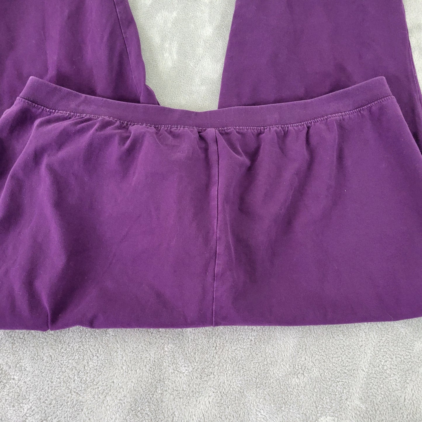 Catherines Suprema Purple Capri Pants 1X Lace-Up Leg Stretch PUR25E