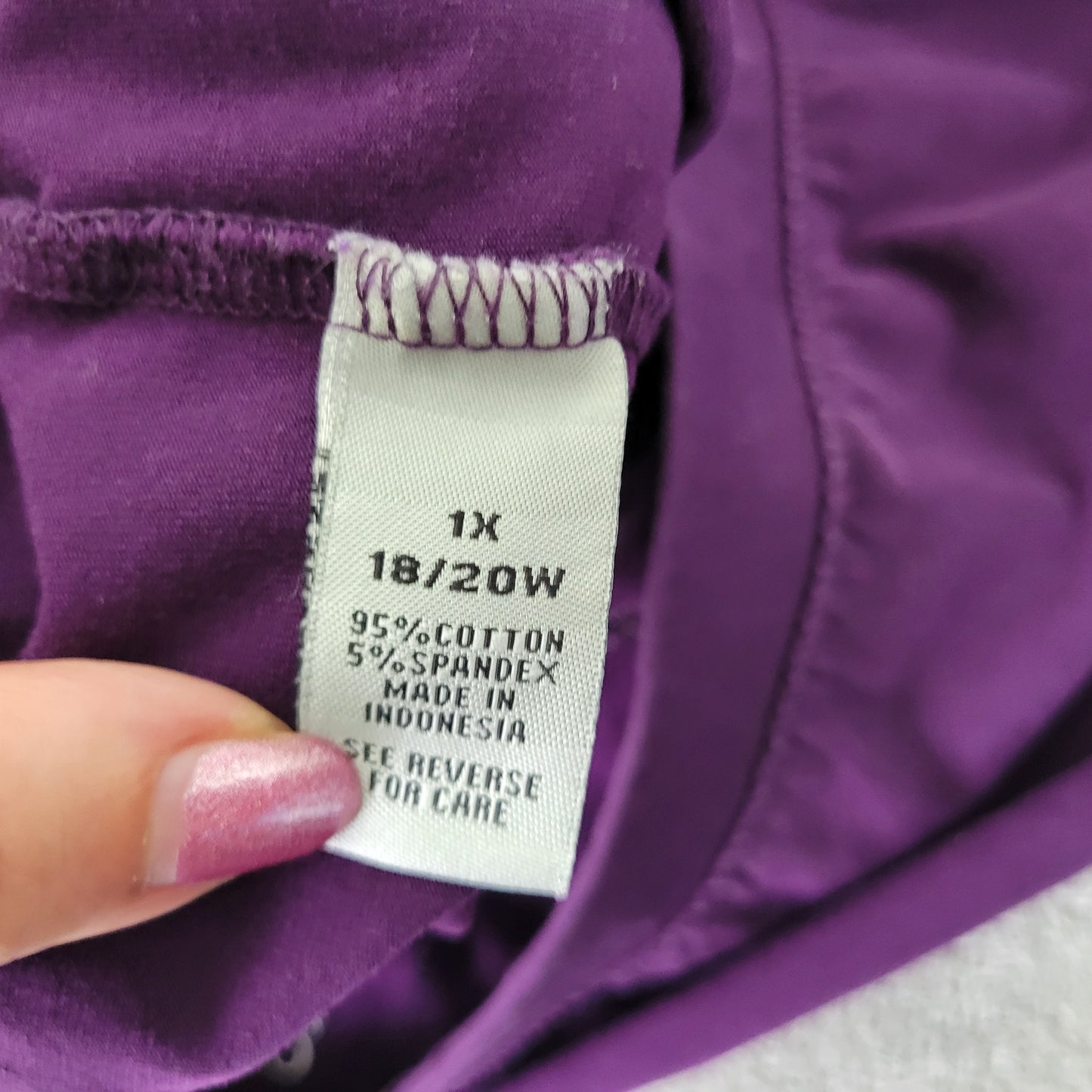 Catherines Suprema Purple Capri Pants 1X Lace-Up Leg Stretch PUR25E