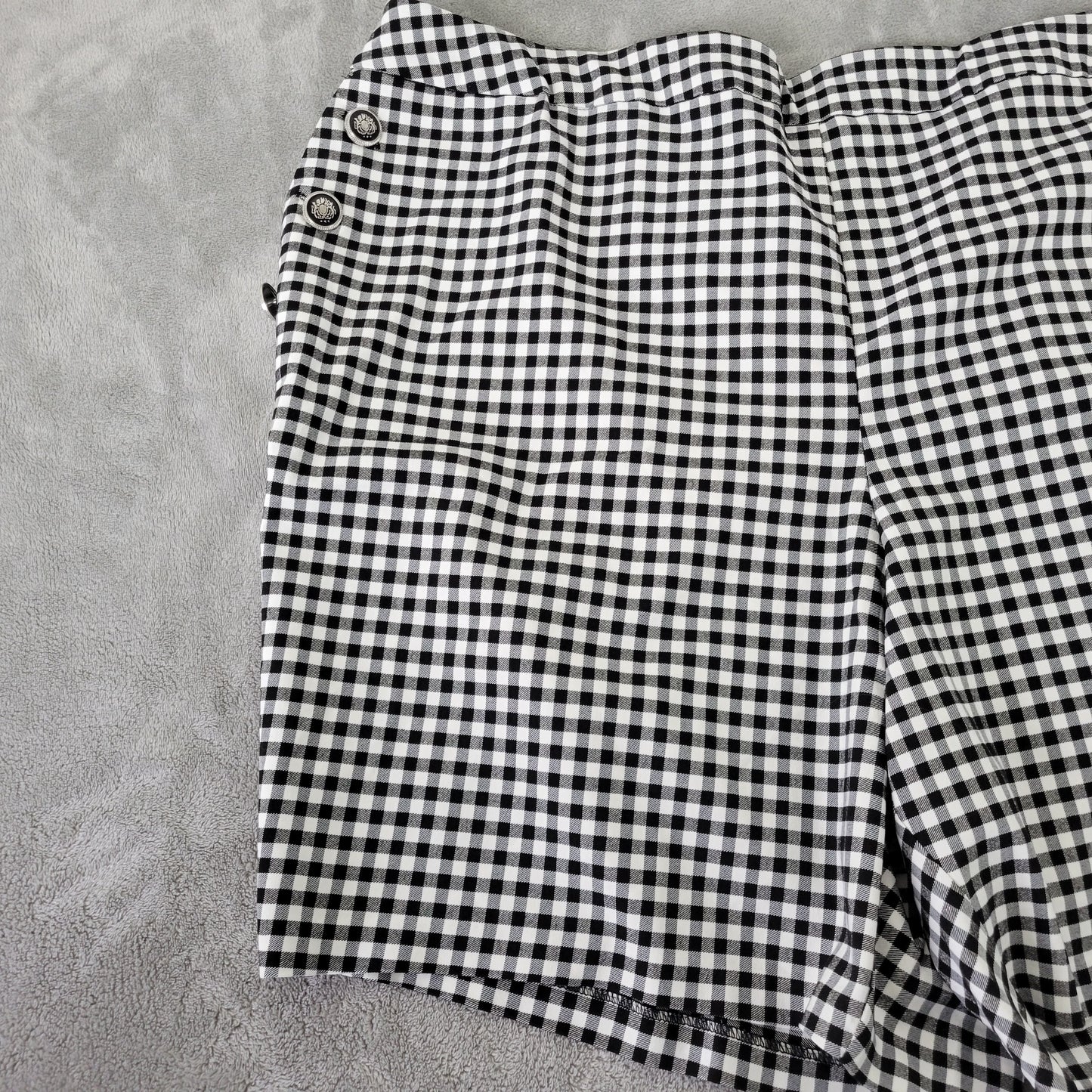 Cato Est 1946 Women's Gingham Shorts Size 28W Black White Check Pull On PLA54E