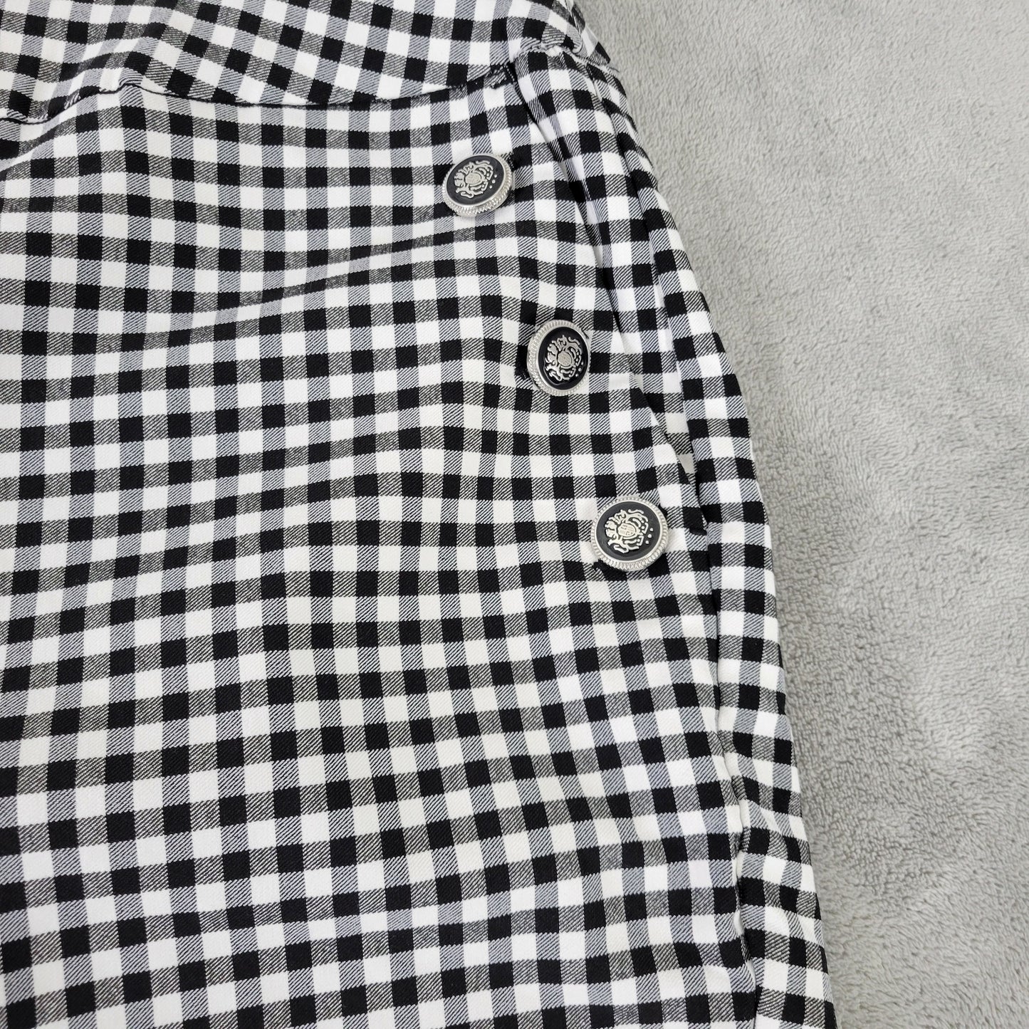 Cato Est 1946 Women's Gingham Shorts Size 28W Black White Check Pull On PLA54E