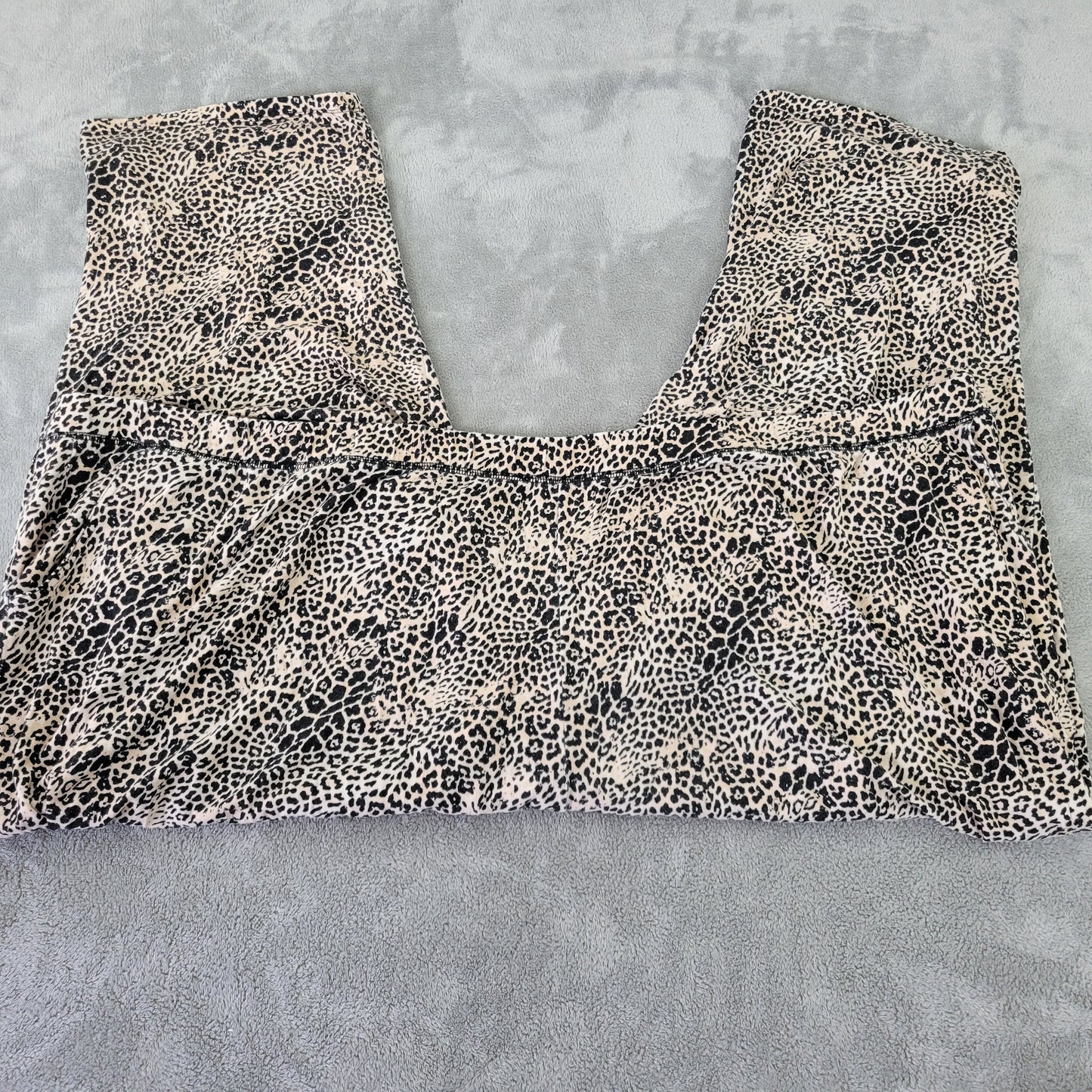 Catherines Women's Pajama Pants 5X Tan Black Animal Print Capri ANI51XE