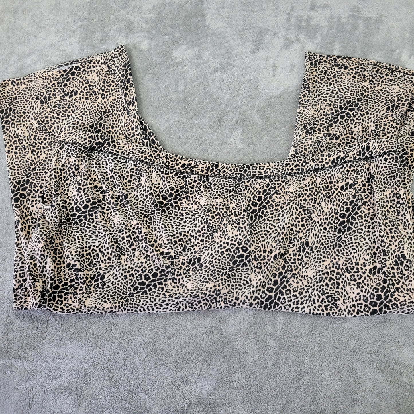 Catherines Women's Pajama Pants 5X Tan Black Animal Print Capri ANI51XE