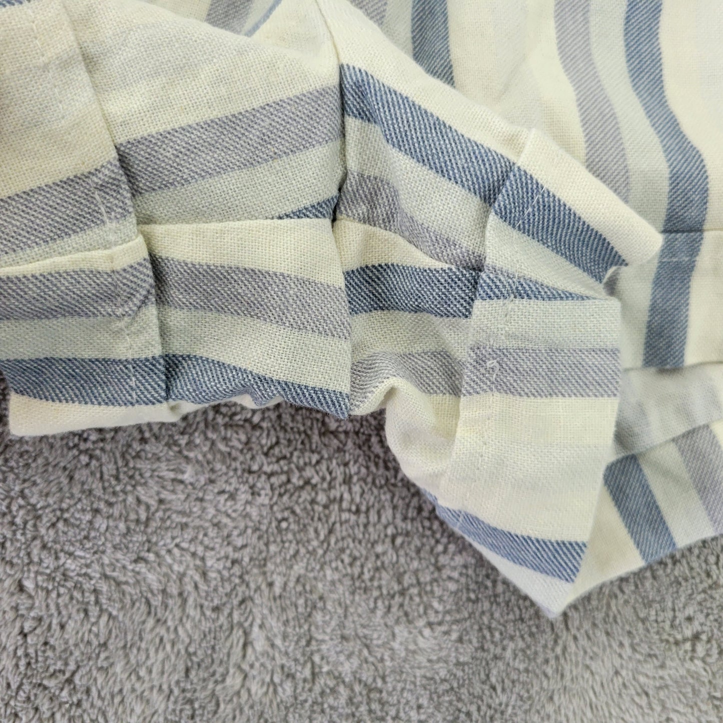Forever 21 Women's 3X Striped Paperbag Shorts Blue White Linen Blend STR83E