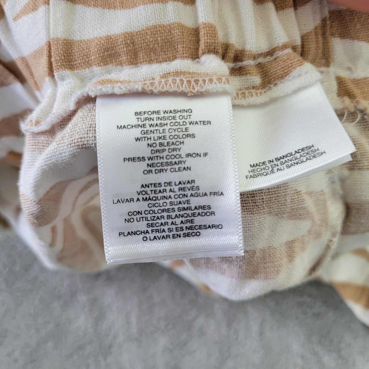 Anne Klein Women's XL Shorts Animal Print Tan White Belted Linen Viscose ANI49E