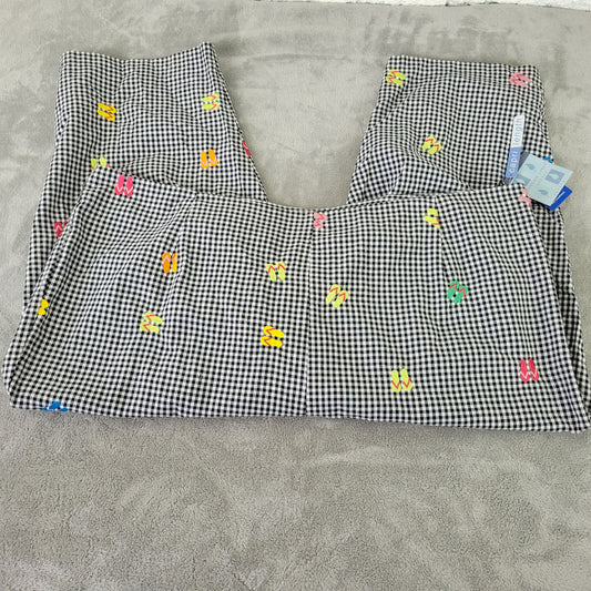 Mountain Lake II Women's Black Gingham Capri Pants Size 22WP Petite Check PLA53E