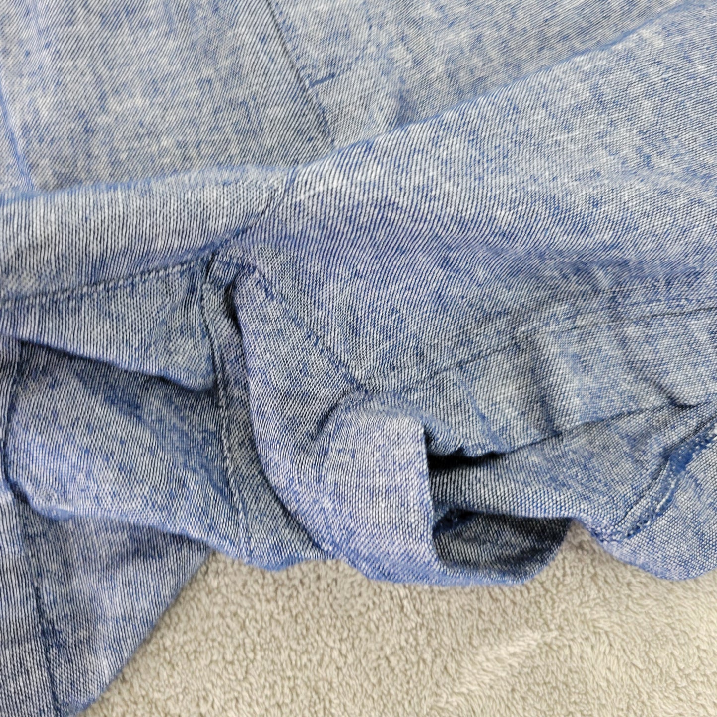 Old Navy Women's Shorts XL Blue Chambray Linen Blend Pull On Drawstring BLU267E