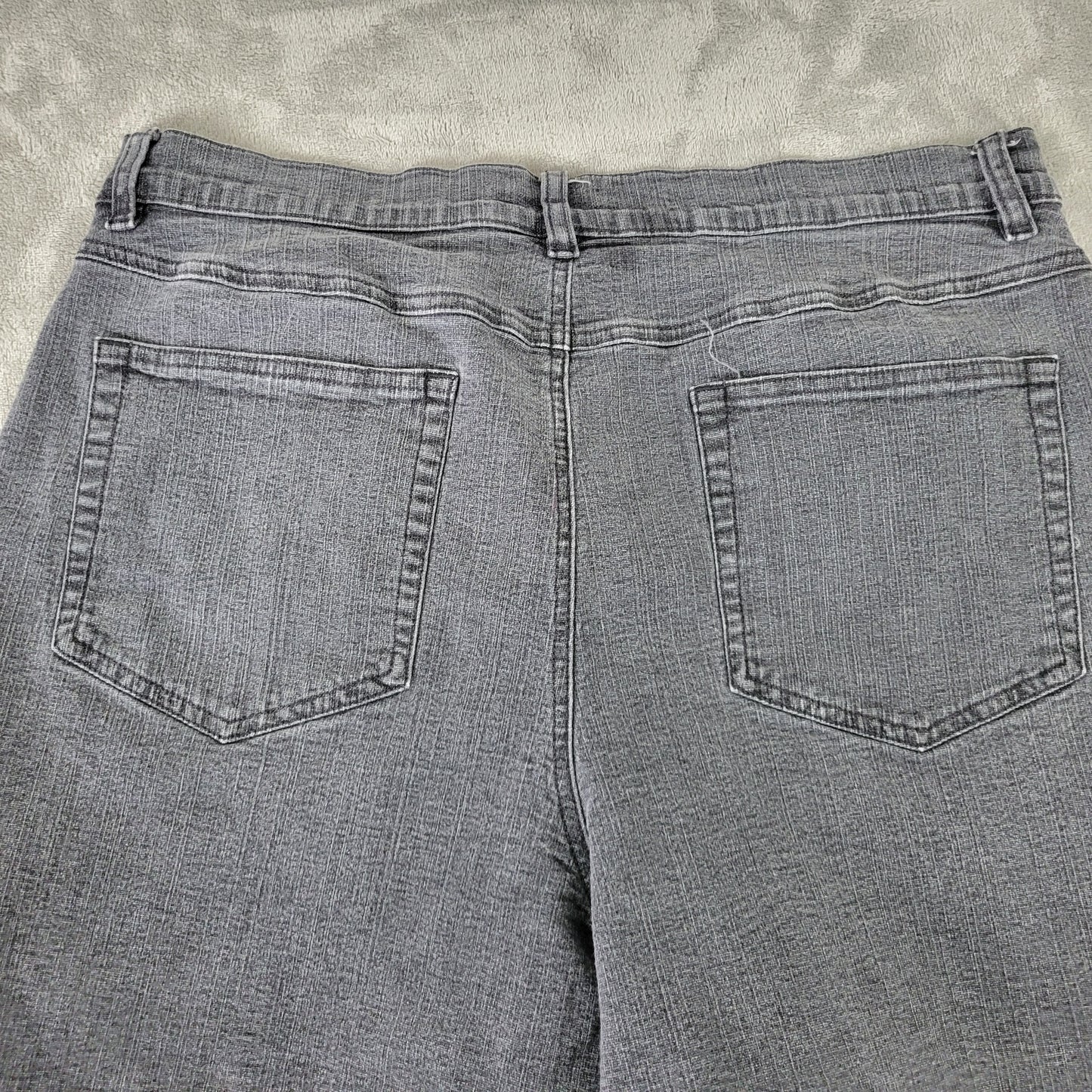 LA Blues Women's 18W Muted Black Denim Shorts Size Plus Elastic Waist SHO12E