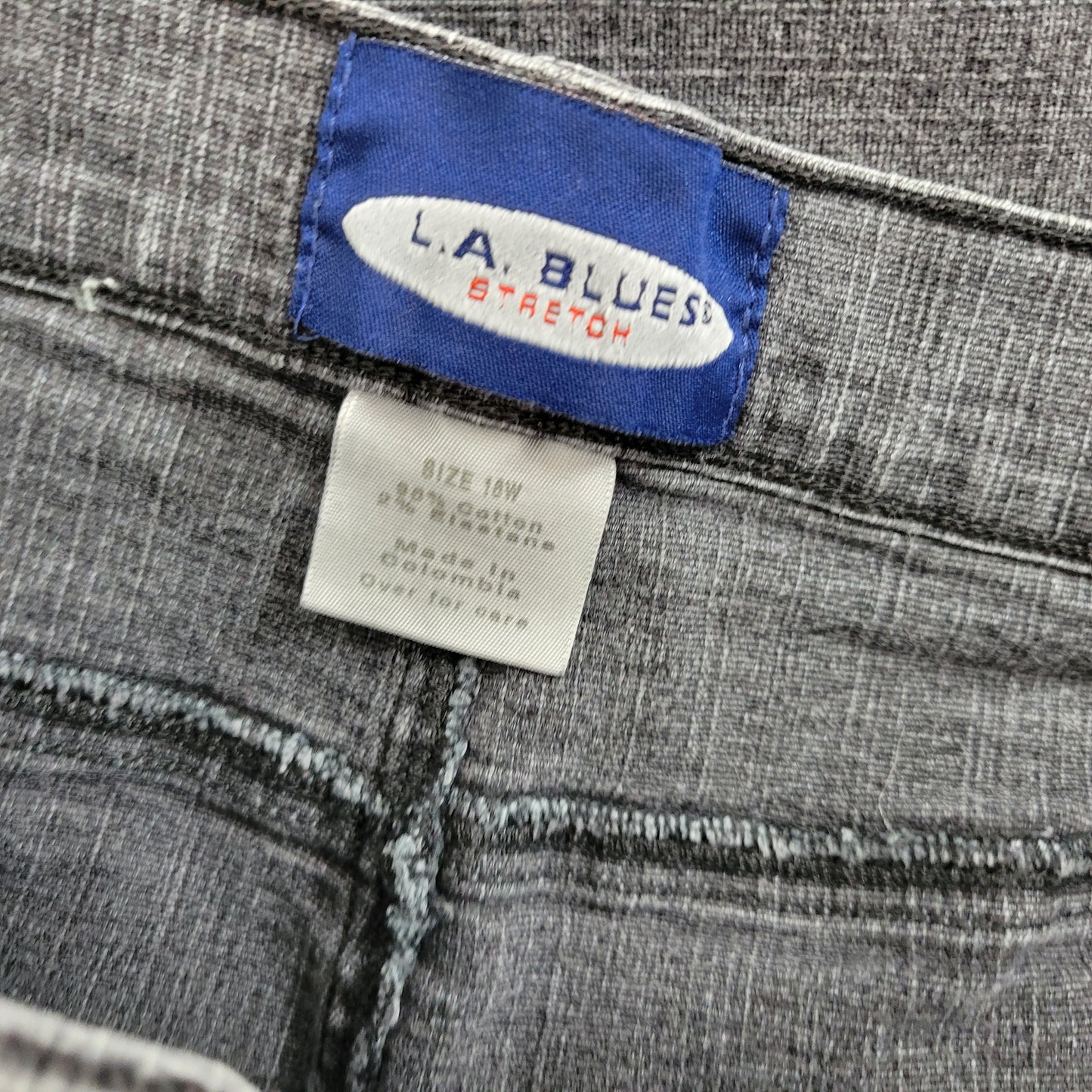 LA Blues Women's 18W Muted Black Denim Shorts Size Plus Elastic Waist SHO12E