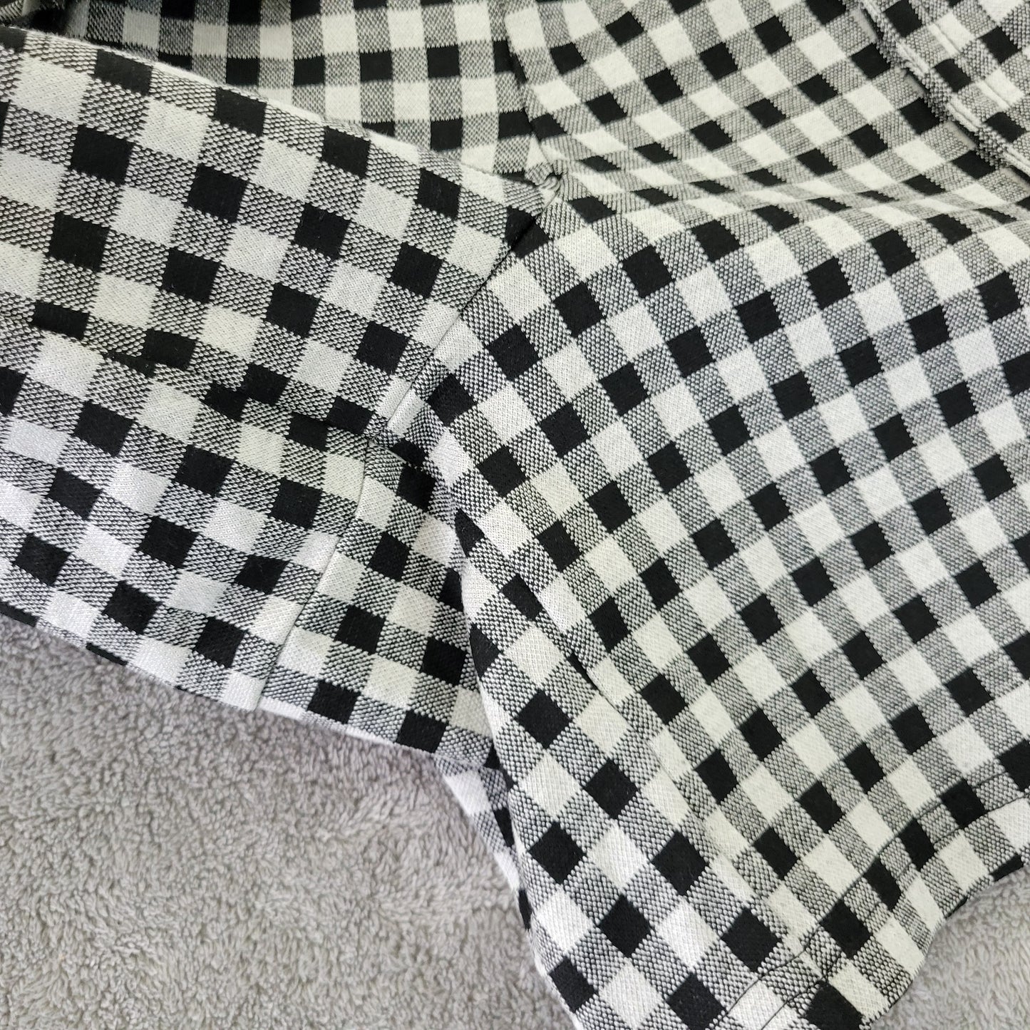 Cato Est 1946 Women's Gingham Shorts 26W 28W Black White Check Belted PLA5E