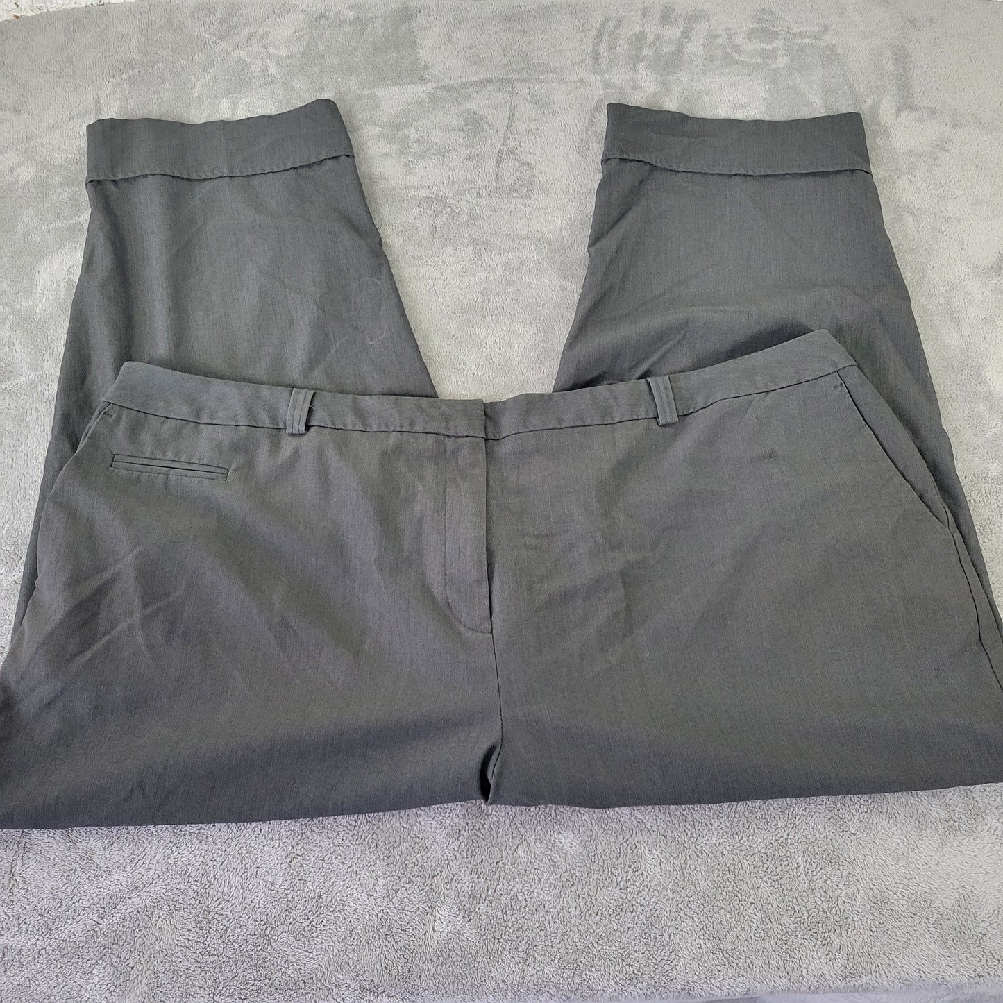 Avenue Women's Gray Dress Pants Size 26 Cuffed Zip Stretch Plus Career GRA65E