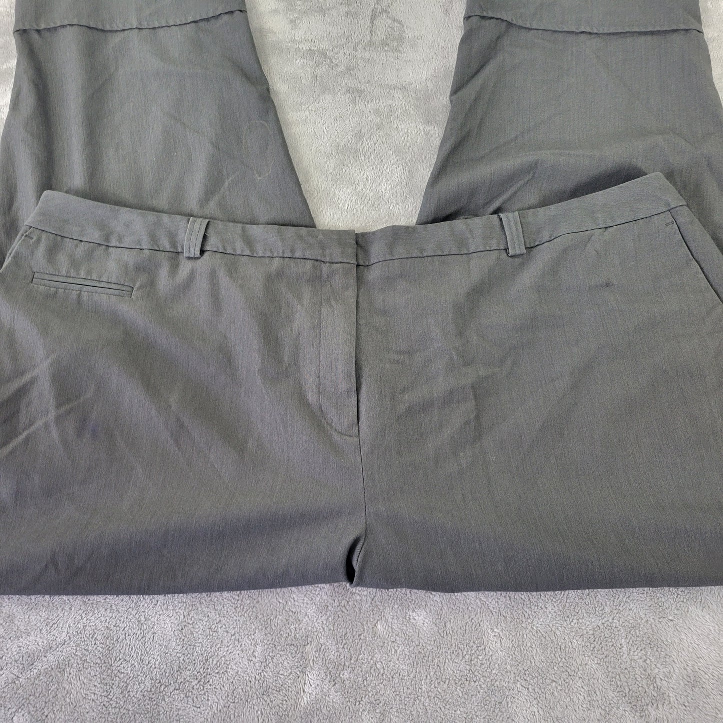 Avenue Women's Gray Dress Pants Size 26 Cuffed Zip Stretch Plus Career GRA65E