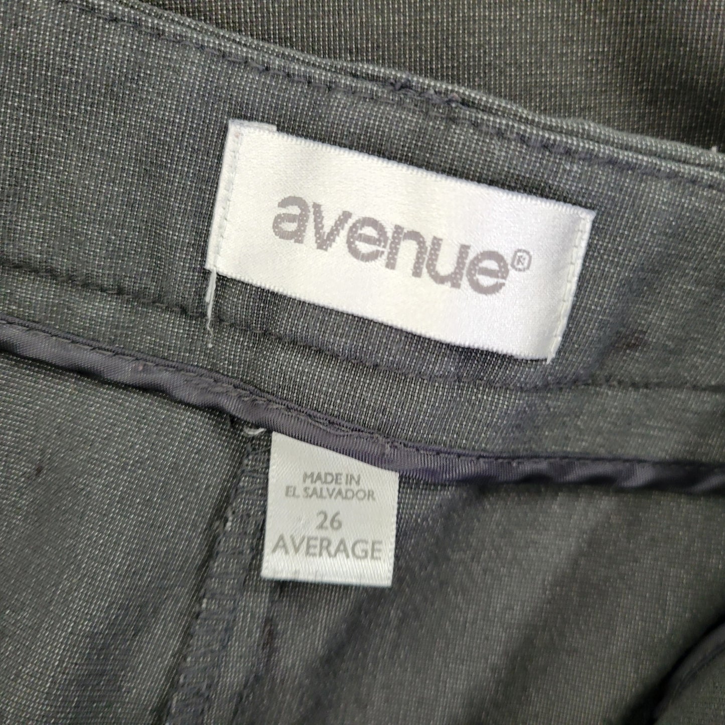 Avenue Women's Gray Dress Pants Size 26 Cuffed Zip Stretch Plus Career GRA65E