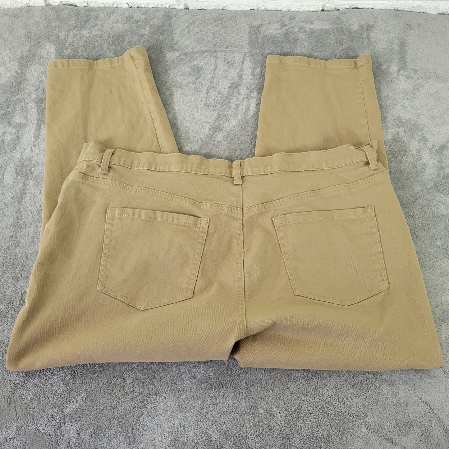 Gloria Vanderbilt Amanda Women's Jeans Size 22W Tan Khaki Straight Leg SL97E