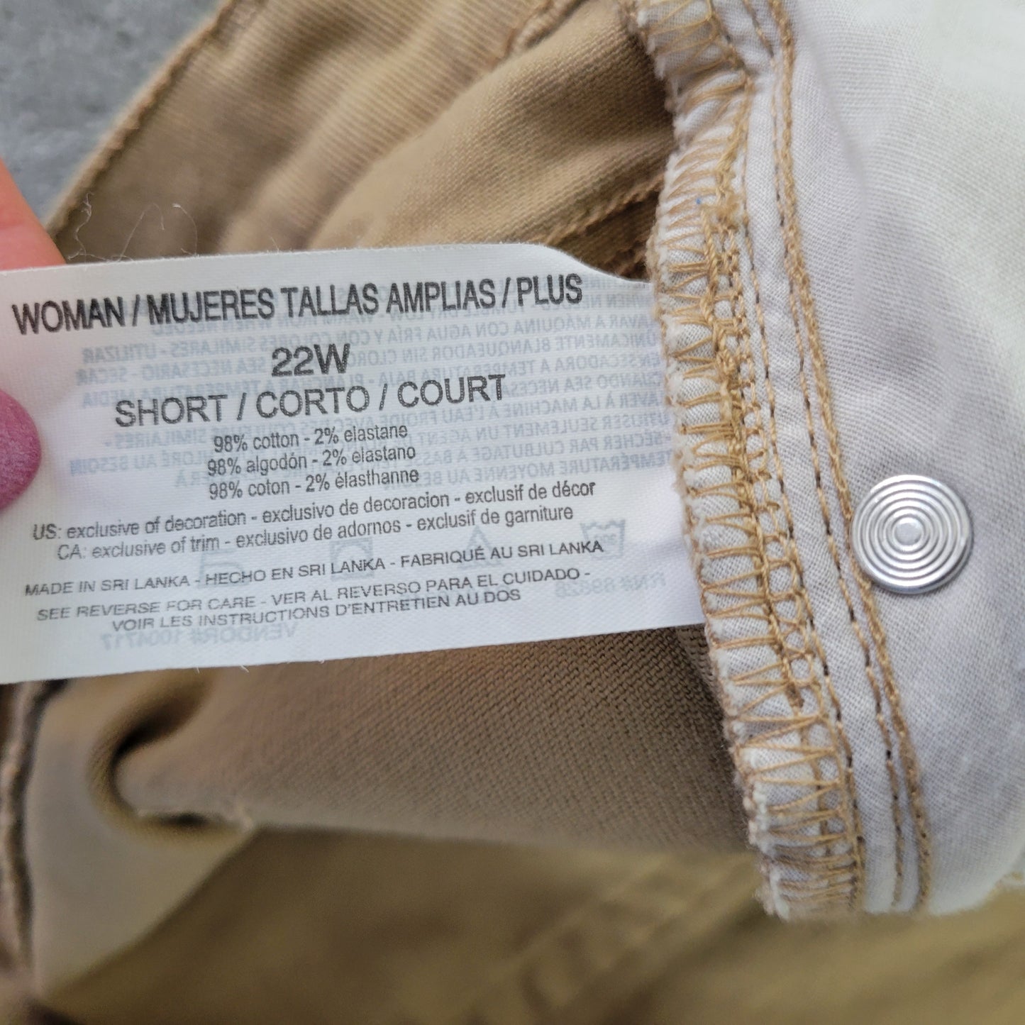 Gloria Vanderbilt Amanda Women's Jeans Size 22W Tan Khaki Straight Leg SL97E